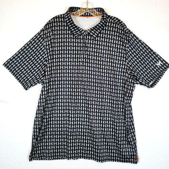 Maelreg Other - Maelreg Mens Geometric Performance Polo Shirt Size 2XL Black Athleisure Comfort